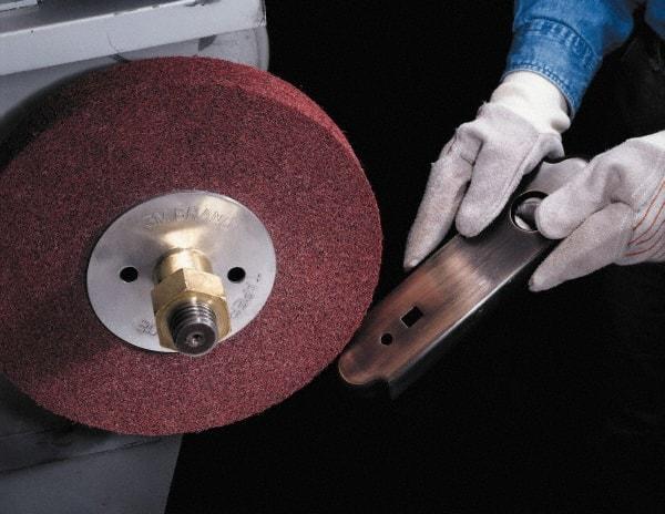 3M - 14" Diam, 2" Face Width, 8" Center Hole, Medium Grade, Aluminum Oxide Deburring Wheel - Convolute, Medium Density 5 Grade, 2,550 RPM - Benchmark Tooling