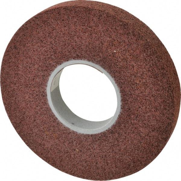 3M - 8" Diam, 1" Face Width, 3" Center Hole, Medium Grade, Aluminum Oxide Deburring Wheel - Convolute, Hard Density 6 Grade, 4,500 RPM - Benchmark Tooling