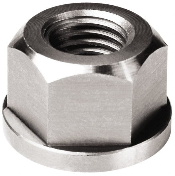 TE-CO - 3/8-16, 7/8" Flange Diam, 1/2" High, 11/16" Across Flats, Flange Nut - Benchmark Tooling