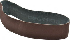 Made in USA - 2" Wide x 18-15/16" OAL, 120 Grit, Aluminum Oxide Abrasive Belt - Aluminum Oxide, Fine, Coated - Benchmark Tooling