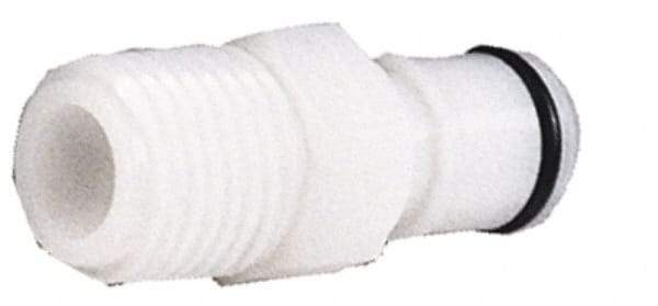 CPC Colder Products - 3/8" Outside Diam, 3/8 NPT, Acetal Push-to-Connect Tube Male Connector - 120 Max psi, White - Benchmark Tooling