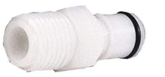 CPC Colder Products - 3/8" Outside Diam, 3/8 NPT, Acetal Push-to-Connect Tube Male Connector - 120 Max psi, White - Benchmark Tooling