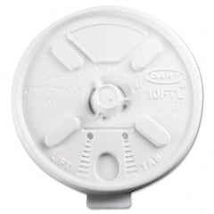 DART - Lift N' Lock Plastic Hot Cup Lids, Fits 10 oz Cups, White, 1000/Carton - Benchmark Tooling