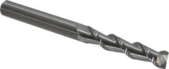 Kennametal - 3/8", 1-3/4" LOC, 3/8" Shank Diam, 4" OAL, 2 Flute, Solid Carbide Square End Mill - Single End, Uncoated, Spiral Flute, 45° Helix, Centercutting, Right Hand Cut, Right Hand Flute, Series AADF - Benchmark Tooling