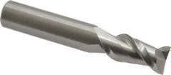 Kennametal - 1/2", 1" LOC, 1/2" Shank Diam, 3" OAL, 2 Flute, Solid Carbide Square End Mill - Single End, Uncoated, Spiral Flute, 45° Helix, Centercutting, Right Hand Cut, Right Hand Flute, Series AADF - Benchmark Tooling