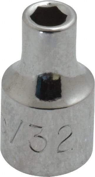 Proto - 5/32", 1/4" Drive, Standard Hand Socket - 6 Point, 7/8" OAL, Chrome Vanadium, Chrome Finish - Benchmark Tooling