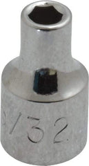 Proto - 5/32", 1/4" Drive, Standard Hand Socket - 6 Point, 7/8" OAL, Chrome Vanadium, Chrome Finish - Benchmark Tooling