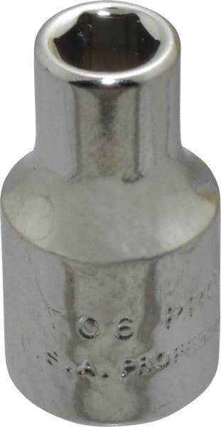 Proto - 3/16", 1/4" Drive, Standard Hand Socket - 6 Points, 7/8" OAL, Chrome Finish - Benchmark Tooling