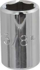 Proto - 3/8", 1/4" Drive, Standard Hand Socket - 6 Points, 7/8" OAL, Chrome Finish - Benchmark Tooling