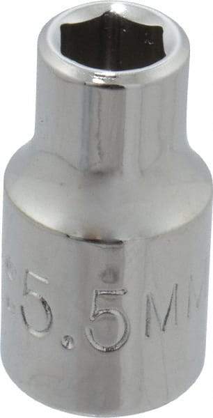 Proto - 1/4" Drive, Standard Hand Socket - 6 Points, 7/8" OAL, Chrome Finish - Benchmark Tooling