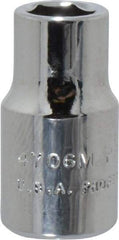 Proto - 1/4" Drive, Standard Hand Socket - 6 Points, 7/8" OAL, Chrome Finish - Benchmark Tooling
