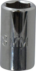 Proto - 1/4" Drive, Standard Hand Socket - 6 Points, 7/8" OAL, Chrome Vanadium, Chrome Finish - Benchmark Tooling