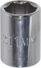 Proto - 7/16", 1/4" Drive, Standard Hand Socket - 6 Points, 7/8" OAL, Chrome Finish - Benchmark Tooling