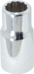 Proto - 1/4", 1/4" Drive, Standard Hand Socket - 12 Points, 7/8" OAL, Chrome Finish - Benchmark Tooling