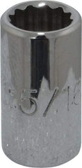 Proto - 5/16", 1/4" Drive, Standard Hand Socket - 12 Points, 7/8" OAL, Chrome Finish - Benchmark Tooling