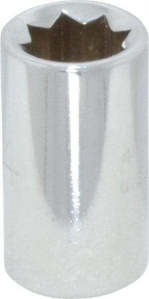 Proto - 1/4", 1/4" Drive, Standard Hand Socket - 8 Points, 7/8" OAL, Chrome Finish - Benchmark Tooling