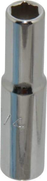 Proto - 1/4", 1/4" Drive, Deep Hand Socket - 6 Points, 2" OAL, Chrome Finish - Benchmark Tooling