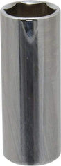 Proto - 9/16", 1/4" Drive, Deep Hand Socket - 6 Points, 2" OAL, Chrome Finish - Benchmark Tooling