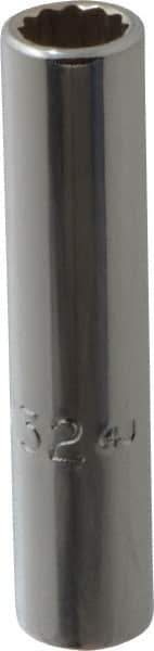 Proto - 9/32", 1/4" Drive, Deep Hand Socket - 12 Points, 2" OAL, Chrome Finish - Benchmark Tooling