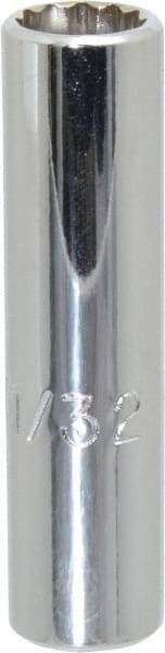 Proto - 11/32", 1/4" Drive, Deep Hand Socket - 12 Points, 2" OAL, Chrome Finish - Benchmark Tooling