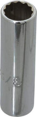 Proto - 3/8", 1/4" Drive, Deep Hand Socket - 12 Points, 2" OAL, Chrome Finish - Benchmark Tooling