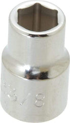 Proto - 3/8", 3/8" Drive, Standard Hand Socket - 6 Points, 1-3/32" OAL, Chrome Finish - Benchmark Tooling