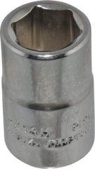 Proto - 7/16", 3/8" Drive, Standard Hand Socket - 6 Points, 1-3/32" OAL, Chrome Finish - Benchmark Tooling