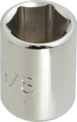 Proto - 5/8", 3/8" Drive, Standard Hand Socket - 6 Points, 1-1/8" OAL, Chrome Finish - Benchmark Tooling