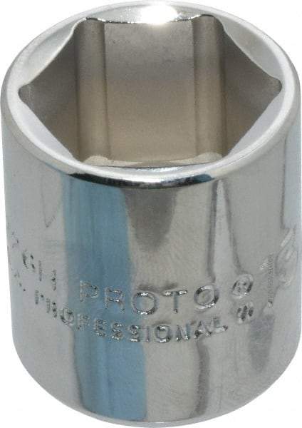 Proto - 13/16", 3/8" Drive, Standard Hand Socket - 6 Points, 1-3/16" OAL, Chrome Finish - Benchmark Tooling