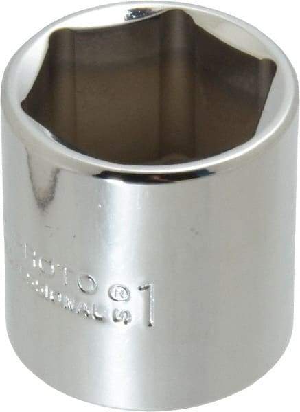 Proto - 1", 3/8" Drive, Standard Hand Socket - 6 Points, 1-3/8" OAL, Chrome Finish - Benchmark Tooling