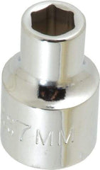 Proto - 3/8" Drive, Standard Hand Socket - 6 Points, 1-3/32" OAL, Chrome Finish - Benchmark Tooling