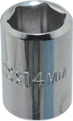 Proto - 3/8" Drive, Standard Hand Socket - 6 Points, 1-1/8" OAL, Chrome Finish - Benchmark Tooling