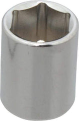 Proto - 3/8" Drive, Standard Hand Socket - 6 Points, 1-1/8" OAL, Chrome Finish - Benchmark Tooling
