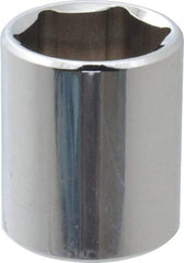 Proto - 3/8" Drive, Standard Hand Socket - 6 Points, 1-3/16" OAL, Chrome Vanadium, Chrome Finish - Benchmark Tooling