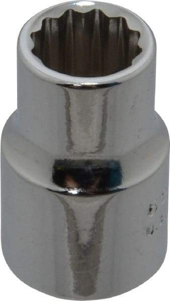 Proto - 3/8", 3/8" Drive, Standard Hand Socket - 12 Points, 1-3/32" OAL, Chrome Finish - Benchmark Tooling