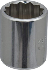 Proto - 11/16", 3/8" Drive, Standard Hand Socket - 12 Points, 1-1/8" OAL, Chrome Finish - Benchmark Tooling