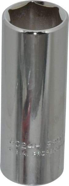 Proto - 3/4", 3/8" Drive, Deep Hand Socket - 6 Points, 2-3/4" OAL, Chrome Vanadium, Chrome Finish - Benchmark Tooling