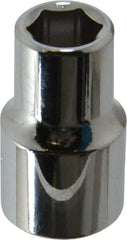 Proto - 7/16", 1/2" Drive, Standard Hand Socket - 6 Points, 1-31/64" OAL, Chrome Finish - Benchmark Tooling