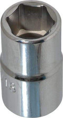 Proto - 9/16", 1/2" Drive, Standard Hand Socket - 6 Points, 1-1/2" OAL, Chrome Finish - Benchmark Tooling