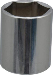 Proto - 1-1/8", 1/2" Drive, Standard Hand Socket - 6 Points, 1-3/4" OAL, Chrome Finish - Benchmark Tooling
