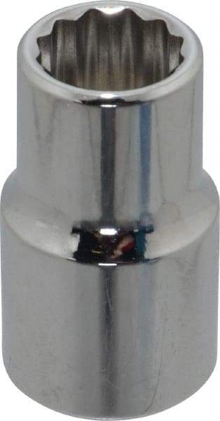 Proto - 1/2", 1/2" Drive, Standard Hand Socket - 12 Points, 1-31/64" OAL, Chrome Finish - Benchmark Tooling