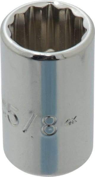 Proto - 5/8", 1/2" Drive, Standard Hand Socket - 12 Points, 1-1/2" OAL, Chrome Finish - Benchmark Tooling