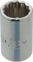 Proto - 5/8", 1/2" Drive, Standard Hand Socket - 12 Points, 1-1/2" OAL, Chrome Finish - Benchmark Tooling