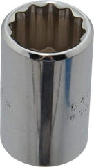 Proto - 21/32", 1/2" Drive, Standard Hand Socket - 12 Points, 1-1/2" OAL, Chrome Finish - Benchmark Tooling