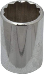 Proto - 3/4", 1/2" Drive, Standard Hand Socket - 12 Points, 1-1/2" OAL, Chrome Finish - Benchmark Tooling