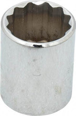 Proto - 15/16", 1/2" Drive, Standard Hand Socket - 12 Points, 1-9/16" OAL, Chrome Vanadium, Chrome Finish - Benchmark Tooling