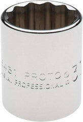 Proto - 31/32", 1/2" Drive, Standard Hand Socket - 12 Points, 1-9/16" OAL, Chrome Finish - Benchmark Tooling