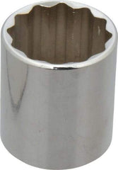Proto - 1-3/16", 1/2" Drive, Standard Hand Socket - 12 Points, 1-3/4" OAL, Chrome Vanadium, Chrome Finish - Benchmark Tooling