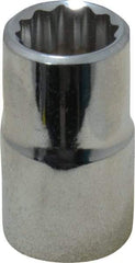 Proto - 1/2" Drive, Standard Hand Socket - 12 Points, 1-1/2" OAL, Chrome Finish - Benchmark Tooling