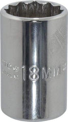 Proto - 1/2" Drive, Standard Hand Socket - 12 Points, 1-1/2" OAL, Chrome Finish - Benchmark Tooling